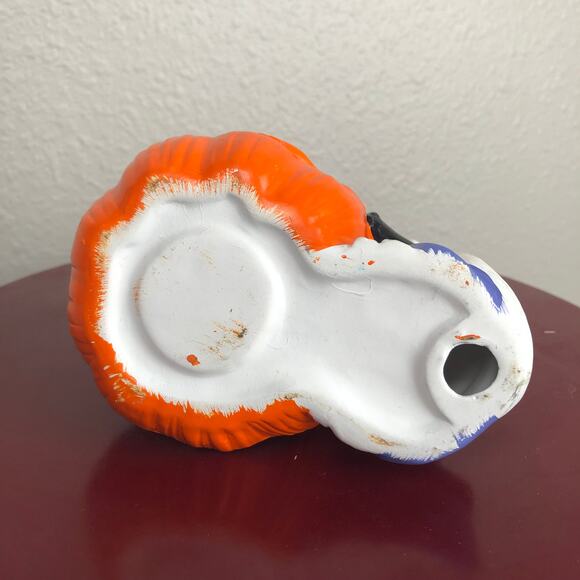 Vintage Hand Painted Halloween White Cat & Pumpkin Figure Decor - Picture 10 of 13